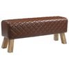 vidaXL ławka 110 x 30 x 45 cm Prawdziwa sk&oacute;ra Brązowy diament