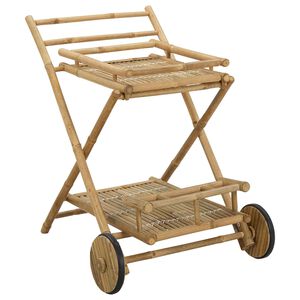 vidaXL W&oacute;zek serwisowy na k&oacute;łkach naturalny 79 x 67,5 x 84 cm Bambus