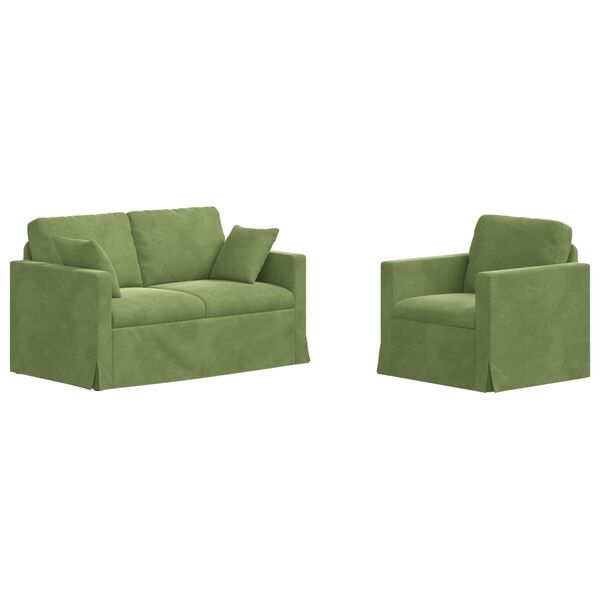 vidaXL Sofa 2 pcs Jasnozielony
