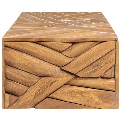 vidaXL Stolik kawowy, zerodowane, lite drewno tekowe, 110x35x38 cm