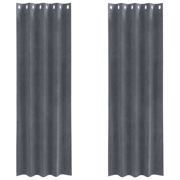 vidaXL Zasłony zaciemniające 2 pcs Jasnoszary 140 x 225 cm Aksamit