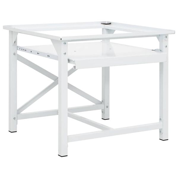 vidaXL Podest pod pralkę z p&oacute;łką, biały