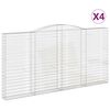 vidaXL Kosze gabionowe, 4 szt, 400x30x200/220 cm, galwanizowane żelazo