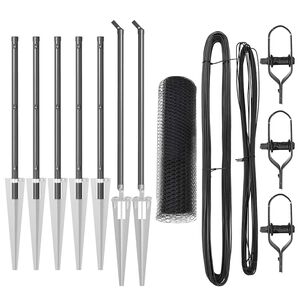 vidaXL Słupek ogrodzeniowy. Szary 10 x 0,4 m (siatka 13 mm) Stal i PVC