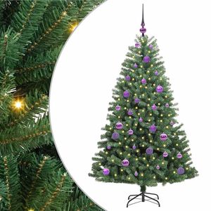 vidaXL Sztuczna choinka z zawiasami zielony 150 cm PVC i Metal