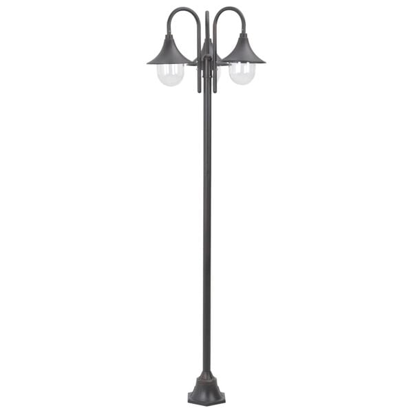 vidaXL Latarnia ogrodowa 3-punktowa, 220 cm, E27, kolor brązu