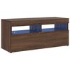 vidaXL Szafka pod TV z oświetleniem LED, brązowy dąb, 90x35x40 cm