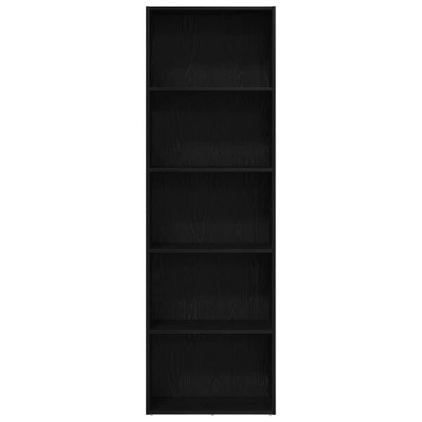 vidaXL Regał biblioteczny Czarny Dąb 60x30x189 cm Drewno klejone