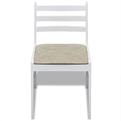 vidaXL Krzesła stołowe, 6 szt., białe, lite drewno i aksamit