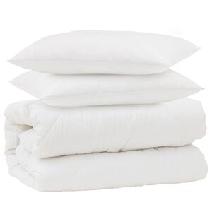 vidaXL Zestaw kołder z poduszką 3 pcs Biały Mikrofibra i Puch