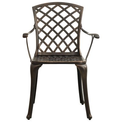 vidaXL Krzesła ogrodowe, 6 szt., odlewane aluminium, brązowe