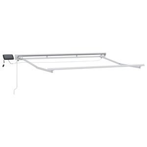 vidaXL Manual Awning Frame with Solar LED 2,5 x 2 m Biały