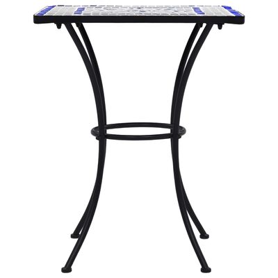 vidaXL Mozaikowy stolik bistro, niebiesko-biały, 60 cm, ceramiczny