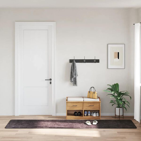 vidaXL Dywan z możliwością prania, 80x300 cm, antracyt, antypoślizgowy