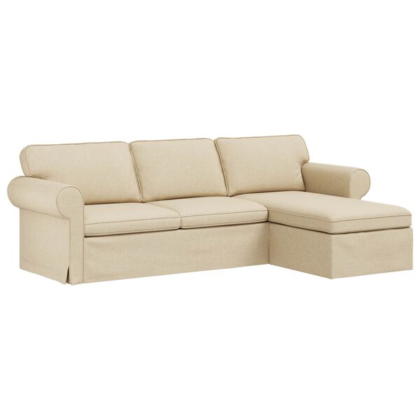 vidaXL Sofa 210cm Kremowy Metal