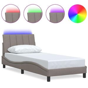 vidaXL Rama ł&oacute;żka bez materaca Hanko Taupe 80x200 cm Tkanina