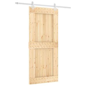 vidaXL Drzwi przesuwne 90 x 210 cm Lite Drewno Sosnowe (Nieobrobione)
