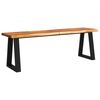 vidaXL Ławka z naturalną krawędzią, 140 cm, lite drewno akacjowe