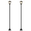 vidaXL Zestaw Lamp Post with LED Bulb 2 szt. Czarny 16 x 16 x 156 cm
