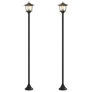 vidaXL Zestaw Lamp Post with LED Bulb 2 szt. Czarny 16 x 16 x 156 cm