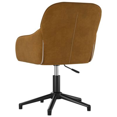 vidaXL Obrotowe krzesło biurowe, brązowe, tapicerowane aksamitem