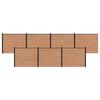 vidaXL Panel ogrodzeniowy 7 szt. 1188 x 146 cm WPC i aluminium brązowy