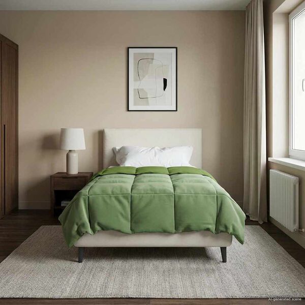 vidaXL Letni Kołdra Kwiłtowany Zielony 155 x 200 cm Mikrofibra