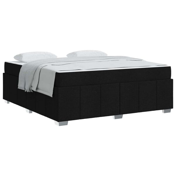 vidaXL Ramka ł&oacute;żka z materacem Czarny 180 x 200 cm tkanina