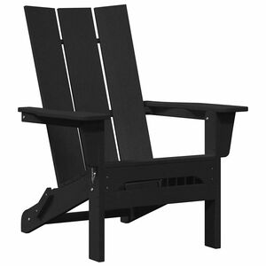 vidaXL Składany fotel Adirondack Czarny 80,5 x 74,5 x 92 cm HDPE