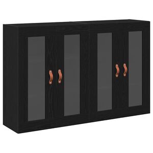 vidaXL Szafki ścienne 2 pcs Czarny Dąb 69,5 x 34 x 90 cm