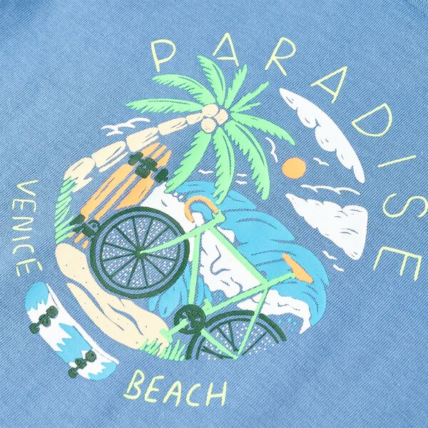 Koszulka dziecięca, kolor średni niebieski, 140