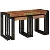 vidaXL Stolik Nesting 3 szt. Brązowy i czarny 82 x 40 x 45 cm