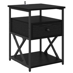 vidaXL Szafka Nocna Czarny Dąb 40 x 42 x 55 cm Drewno inżynieryjne