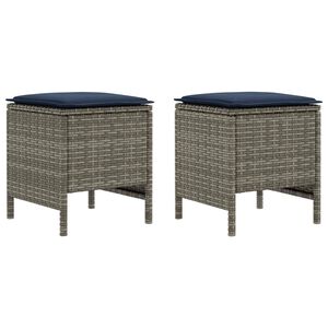 vidaXL Pufa ogrodowa 2 Sztuka Szary i granatowy 38 x 38 x 45 cm