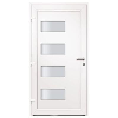 vidaXL Drzwi frontowe, aluminium i PVC, białe, 110x210 cm