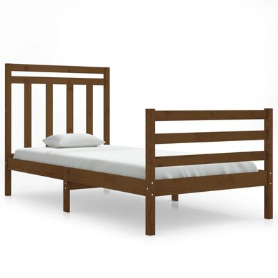 vidaXL Rama łóżka, miodowy brąz, lite drewno, 90x200 cm