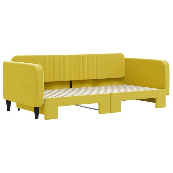 vidaXL Sofa rozsuwana, żółta, 100x200 cm, aksamit