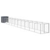 vidaXL Buda dla psa, z wybiegiem, antracytowa, 110x1221x110 cm, stal