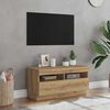 vidaXL Szafka pod TV z oświetleniem LED, dąb artisan, 80x35x40 cm