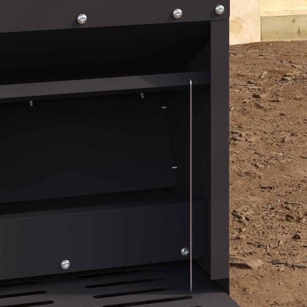 vidaXL Karmnik na pedały dla kur Czarny 25 x 42 x 40 cm