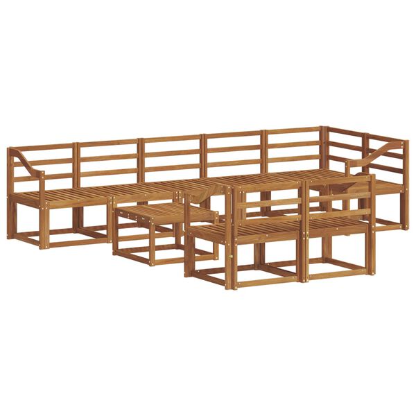vidaXL Zestaw sof na zewnątrz 9 pcs Naturalny Lite Drewno Akacji