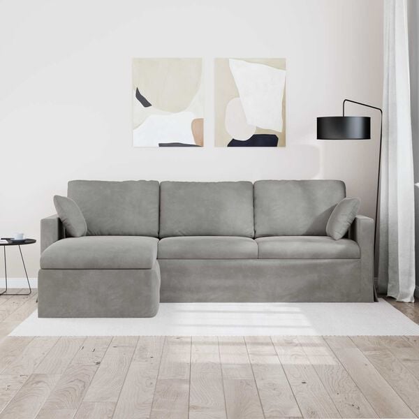 vidaXL Sofa Jasnoszary