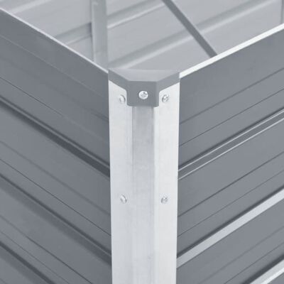 vidaXL Podwyższona donica z galwanizowanej stali, 240x80x77 cm, szara