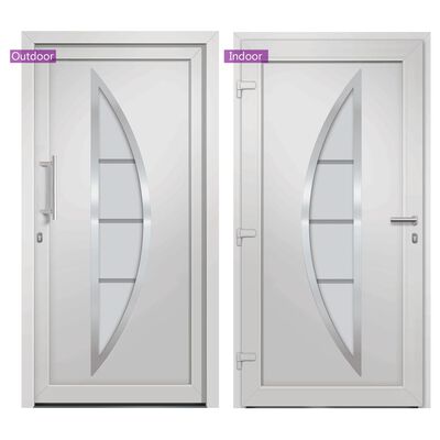 vidaXL Drzwi wejściowe zewnętrzne, białe, 108 x 200 cm