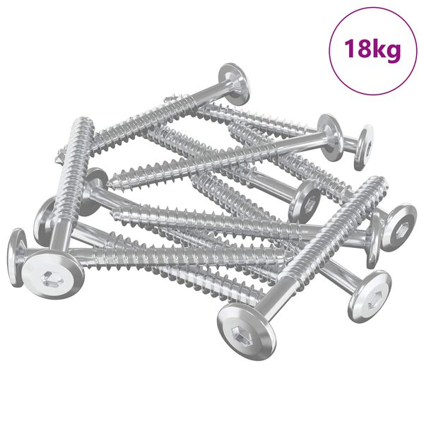 vidaXL Wkręty Drewniane 1350 pcs Srebrny Stal