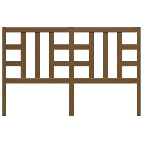 vidaXL Wezgłowie ł&oacute;żka, miodowy brąz, 146x4x100cm, lite drewno sosnowe