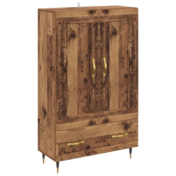 vidaXL Highboard z szufladą Stare drewno 69,5 x 31 x 115 cm