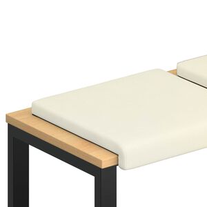 vidaXL Poduszka na ławkę 2 szt. sztruks kremowy Głębokość 35 cm