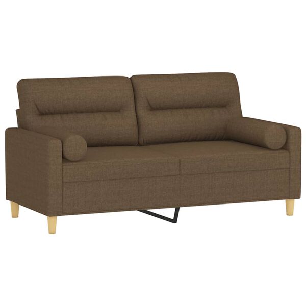 vidaXL 2-osobowa sofa wypoczynkowa z poduszkami, brązowa, 140 cm
