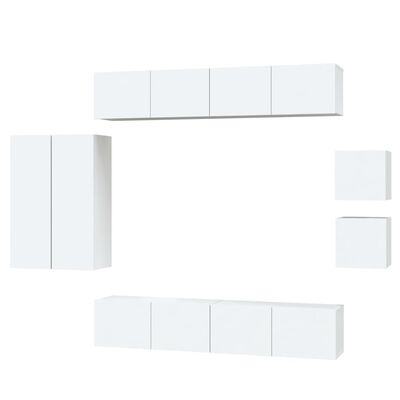 vidaXL 8-częściowy zestaw szafek telewizyjnych, biały